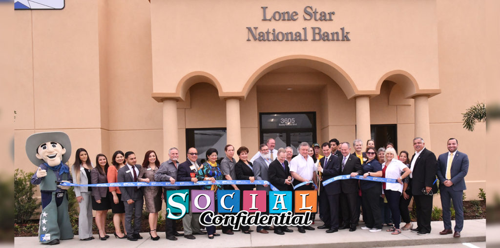 Pictured, Alonzo Cantu, Charmain of Lone Star National Bank; McAllen Mayor Jim Darling and David Deanda, LSNB president. They were accompanied by dozens of guests to celebrate this event. Lone Star National Bank is located at 3605 Buddy Owens Blvd. Photo by Roberto Hugo Gonzalez